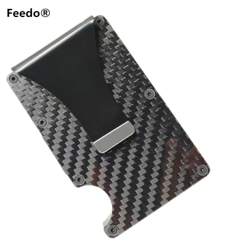 Feedo 2018 Metal Mini Clip de Bani Brand de Moda Alb-Negru Card de Credit, ID-ul de Suport Cu RFID Anti-hoț Portofel Barbati