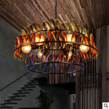 Retro creative industriale restaurant în stil E27 bec lampă de pandantiv American trei straturi de culoare pene fier de iluminat lampa