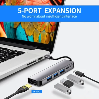 Rankman Tip C la HDMI 4K-C USB 3.0 Adaptor Hub pentru MacBook iPad Samsung S8 Dex Huawei P30 Doc xioami 10 Proiector Monitor TV