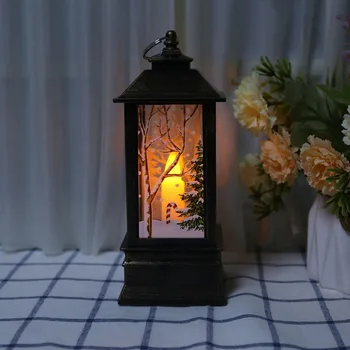 Crăciun Vintage Mos craciun om de Zapada cu LED Pictat Lampă de Vânt Lumină Portabile Agățat Lanterna Home Garden Decor Pandantive Consumabile Partid