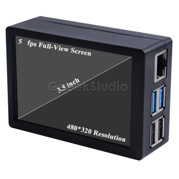 Noul 480*320 3.5 Inch Ecran Tactil Rezistiv TFT Monitor cu ABS în Caz de Răcire Ventilator Radiatoare pentru Raspberry Pi 4 B