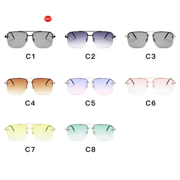RBRARE Pătrat fără ramă de ochelari de Soare pentru Bărbați Și Femei Gradient de ochelari de Soare de Designer de Brand Mare Cadru Retro Trend Oculos Feminino