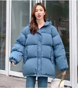 Toamna Iarna Nou, pentru Femei haină coreean Haină cu Glugă Femei Gros Matlasat Bumbac Parka Supradimensionate Sacou Feminin Uri de Moda uza