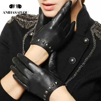 De înaltă calitate pentru femei mănuși Ține de cald mănuși de iarnă pentru femei,piele de capră, piele femei mănuși din Piele mănuși touch - L096