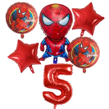 6pcs Spiderman Folie, Baloane cu Heliu 30 Inch Număr de Petrecere Minge Gonflabila Petrecere de Ziua de Decorare pentru Copii Jucarii Star Aer Globos