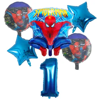 6pcs Spiderman Folie, Baloane cu Heliu 30 Inch Număr de Petrecere Minge Gonflabila Petrecere de Ziua de Decorare pentru Copii Jucarii Star Aer Globos