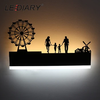 LEDIARY Retro LED Lampă de Perete Creativ Pictura 110-240V Modern Negru Tranșee Decor Pentru Baie Living Pat Cameră de Animale