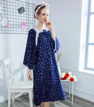 De primăvară de Toamnă Respiră Bumbac Mătase cu Mâneci Lungi Femei Versiunea coreeană Timp de Mari Dimensiuni camasa de noapte, Pijamale Lejere și de zi