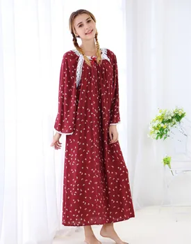 De primăvară de Toamnă Respiră Bumbac Mătase cu Mâneci Lungi Femei Versiunea coreeană Timp de Mari Dimensiuni camasa de noapte, Pijamale Lejere și de zi