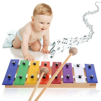 8 Note De Lemn De Copii Copilul Xilofon, Glockenspiel Muzicale Instrumente Muzicale De Jucărie