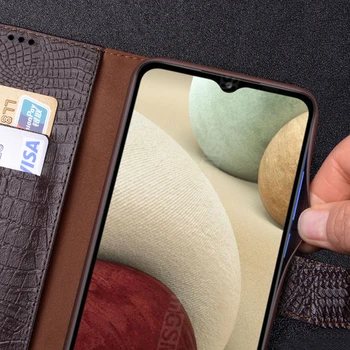 Portofel de lux din Piele Veritabilă Card Pentru Samsung Galaxy A12 A02s A41 F41 S20FE Cazuri Magnetic Flip Cover Saci
