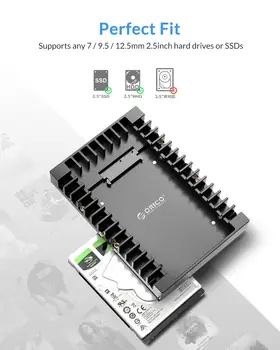ORICO Caddy Hard Disk de 2,5 la 3,5 Suport SATA 3.0 La USB 3.0 6Gbps Suport 7 / 9.5 /12.5 mm 2.5 inch SATA Hdd-uri și Ssd-uri (1125SS)