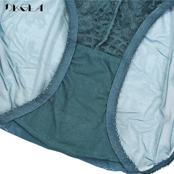 3 Pc-uri Mid-Rise Chilotei Sexy Alb Negru Verde pentru Femei Lenjerie de corp Dantelă Broderie Boxeri Soft Hollow Out Transparent Pantalon XL L M S
