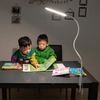 Braț lung Flexibil Lampa de Birou Clip de Birou LED Masă Lampă USB Reglabil Luminozitatea și Culoarea Ochilor de Protecție Pentru Dormitor Lectură, Studiu