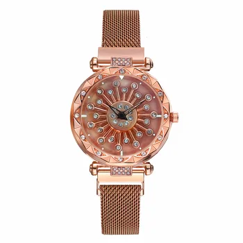 Cer Ceas De Lux Doamnelor Magnetic Înstelat Moda Diamant De Sex Feminin Cuarț Ceasuri Relogio Feminino Reloj Mujer Femei Ceasuri