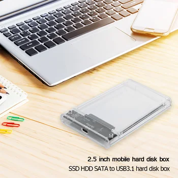 VKTECH USB 3.1 Tip-C Mobile Hard Disk Cutie de 8TB Transparent 2.5 inch SATA HDD SSD Extern Cabina de Caz pentru Laptop PC