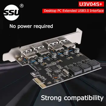 4 Port USB 3.0 PCIe Card de Expansiune PCI Express PCIe Hub USB Adaptor SSU U3V04S 4 porturi USB3.0 Controller