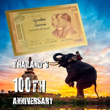 Thailanda Aur de 24K Folie Notă de Bancă Thai Baht Bancnote False de Lege Colectarea Banilor de Promovare de Afaceri, Cadou pentru El Dropshipping
