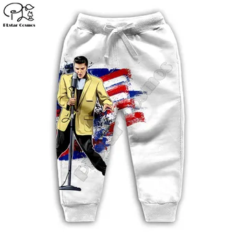Alb Elvis Presley 3d Hanorac pentru Copii cu fermoar haina cu Maneca Lunga Pulover de Desene animate Bluză de Trening cu Glugă/pantaloni/familie