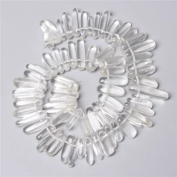 Clar naturale alb cristal de Cuarț piatră Stick punct de margele spacer charm pandantiv pentru a Face Bijuterii colier cercei 15