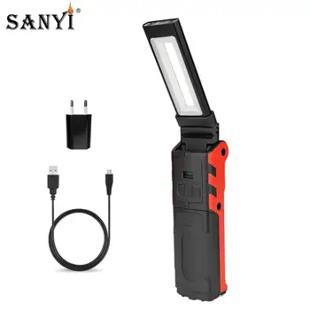 USB Reîncărcabilă Lumina de Lucru Estompat LED COB Pliere Lanterna de Inspectie Lampa Felinar Portabil cu Magnet & Cârlig Putere Banca
