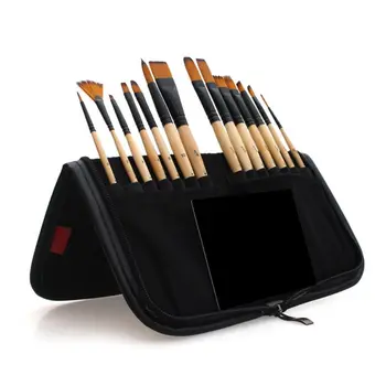 14pcs Pensule Acril Perie Acuarelă Cu Creion Caz Sac de Depozitare pentru Școală Artiști Pictura Desen DXAB