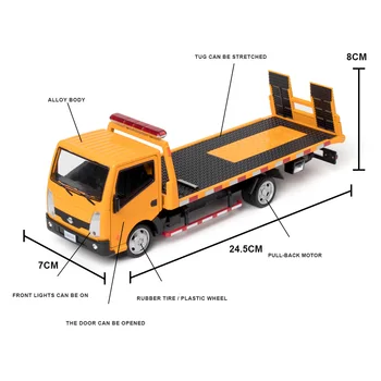1:32 Scară de turnare Camion Remorcă Auto Tractoare de Jucarie Model Platforma Aliaj Trailer Copil Jucării Cu Noua Cutie de Transport Gratuit Crăciun