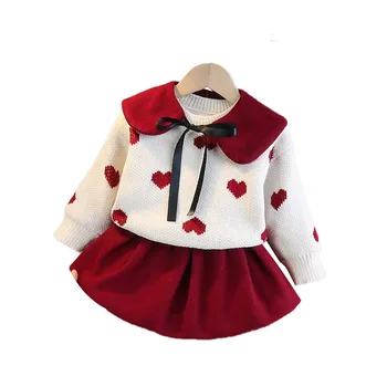 2020 Toamna Iarna Fetita Haine Costume Seturi Printesa Pulover +Fusta 2 buc Costum de Copil pentru Sugari Fete pentru Copii Seturi de Îmbrăcăminte