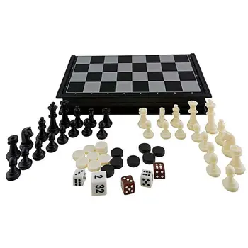 Conjunto de șah, dame, table magnetice potrivit pentru călătorie