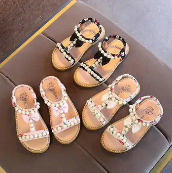 JY Vara Copii fete ștrasuri din mărgele sandale printesa sandale 3colors 21-30 negru roz alb H522 TX11