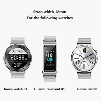 18MM bratara bratara pentru Huawei TalkBand B5 din Otel Inoxidabil curea de schimb pentru huawei watch 1/onoare ceas S1 Accesorii