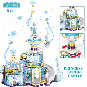 Princess Snow Queen Castelul de Gheata Figuri de Zăpadă Compatibil cu Fete Prieteni Blocuri Caramizi Jucarii pentru Copii