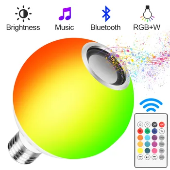 E27 RGB Bec Led Difuzor Bluetooth Muzica de Joc Estompat Lampa cu Telecomanda Schimba Culoarea de Interior Iluminat Acasă