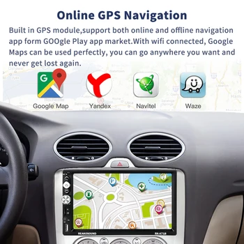 Podofo 2din Andriod 8.1 Radio Auto Multimedia GPS Navigatie Audio Bluetooth, Wifi USB FM MirrorLink 7