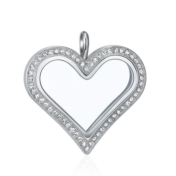 10buc 36x33mm magnet din oțel Inoxidabil câmpie mare inima de sticlă medalion pentru farmecele plutitoare suvenir cadou de crăciun cadou mamei