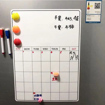 4 Dimensiunea Uscat Șterge calendar Magnetic Săptămânale și Lunare Whiteboard Planner autocolant Mesaj de Desen frigider Buletinul de Bord Alb
