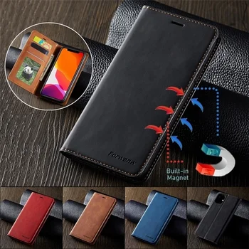 De lux din Piele de Caz Pentru iPhone 12 12 mini 11 pro max Magnetic Flip Wallet Card Holder Capacul suportului Pentru iphone 12 pro X XR 7 caz
