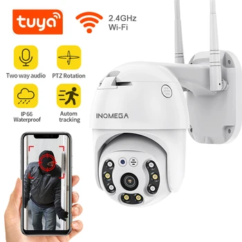 INQMEGA TUYA PTZ Ip Wifi Camera de Supraveghere CCTV de Exterior 1080P 3MP Securitate Wireless Cam Video Auto, Camera de Urmărire Lumina