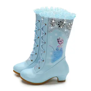 2018 toamna și iarna noi cizme fete printesa cu toc înalt pentru copii paiete cizme de zăpadă Congelate ue dimensiunea 27-37