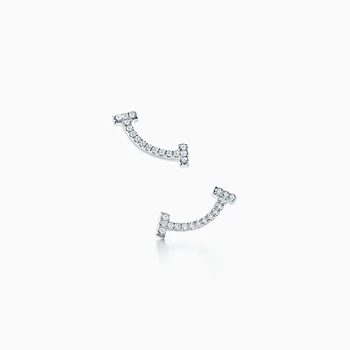 SHINETUNG S925 elegant zâmbet fata încrustat cu zircon cercei, 1: 1 high-end pentru femei bijuterii CADOU de Ziua Îndrăgostiților
