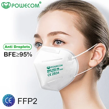 30Pcs Powecom Masca de Fata Masca FFP2 Clema Stil Mască de Protecție De 95% de Filtrare de Siguranță Praf Gura Capace de Respirat pentru Adulți