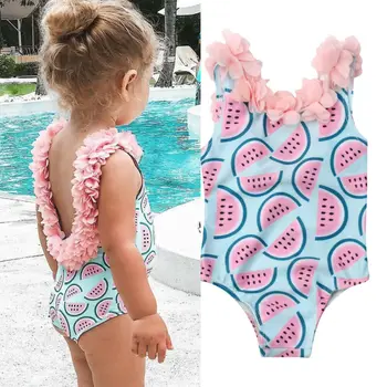 2020 Vânzare Fierbinte Copil copil Copil Fete Pepene verde costume de Baie Costume de baie Inot Bikini Bodysuit dintr-O Bucata Swimwears pentru 0-4 ani