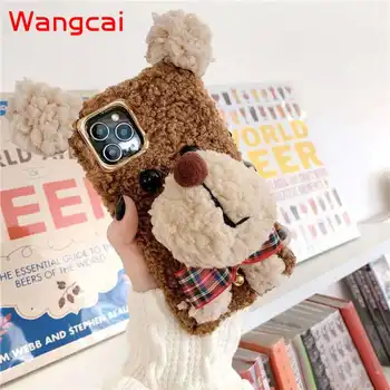 Teddy Cățeluș de Pluș Telefon Caz pentru Xiaomi Redmi Nota 8 7 Pro K20 K30 Pro Km 10 9 8 Iarnă Caldă Moale caz Câine Drăguț Papusa