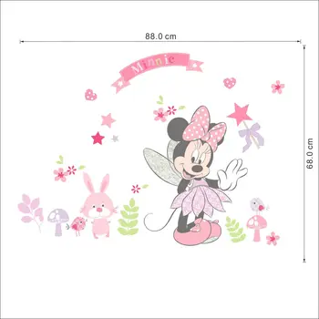 Disney Minnie Mouse Iepure Drăguț Perete Autocolant Pentru Copii Dormitor pentru Copii Accesorii Living Drăguț DIY Poster Acasă Decal