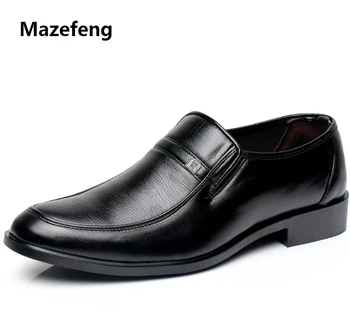 Mazefeng 2018 Nou De Sex Masculin Pantofi Rochie Fashional Oameni De Afaceri Respirabil Piele De Vaca Pătrat Rotund Toe Barbati Pantofi Casual Din Piele Pantofi