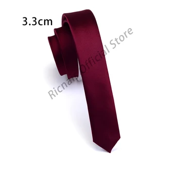 Ricnais Moda 3.3 cm Slim Cravată de Mătase Verde Roșu Solid Cravata Skinny Pentru Bărbați Petrecere de Nunta Casual Gât Cravate Accesorii Cadouri