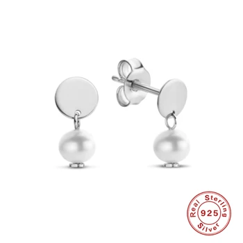 ROXI Elegant Mici Perle Cercei Stud pentru Femei Fete Cadou Rotund Cercei Neobișnuite Piercing Argint 925 Bijuterii de Nunta