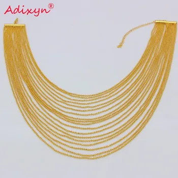 Adixyn Ciucuri Colier/Cercei/Bratara Set pentru Femei de Culoare de Aur de Bijuterii India/Dubai/Etiopian de Nunta/Petrecere, Cadouri N03121