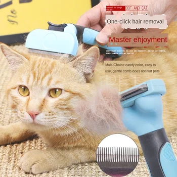Piepteni de Păr de Câine Remover Cat Perie Grooming Instrumente de Companie Detasabile de Tuns Atașament animale de Companie Trimmer Piepteni de Aprovizionare Furmins pentru Pisică Câine