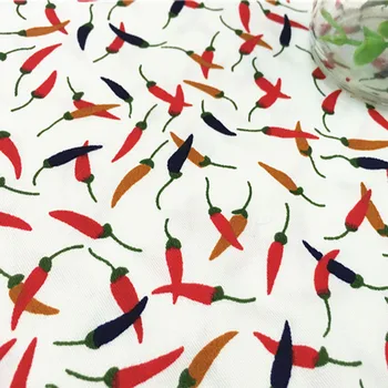 160 cm Lățime Proaspăt Picant Chili & Cherry Benzi Imprimate Tesatura de Bumbac Fructe Tesatura Mozaic Textil Pânză Copii Îmbrăcăminte Quilting